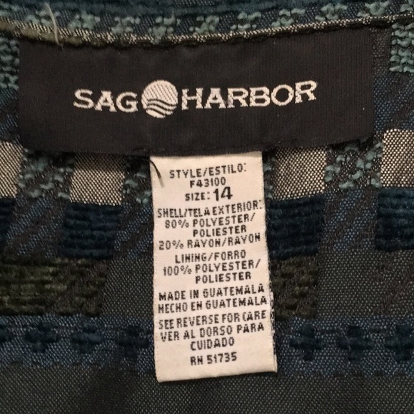 Vintage Womens Blazer Blue Turquoise Geometric Pattern Size 14 - Picture 9 of 9